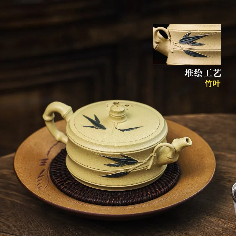 Full Handmade Yixing Zisha Teapot [Mei Zhu Shuang Qing] (Bensan Lu Ni - 230ml) - YIQIN TEA HOUSE | yiqinteahouse.com | 200-300ml, full handmade zisha teapot, new arrival, teapot, teaware