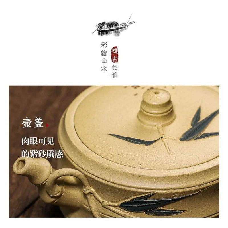 Full Handmade Yixing Zisha Teapot [Mei Zhu Shuang Qing] (Bensan Lu Ni - 230ml) - YIQIN TEA HOUSE | yiqinteahouse.com | 200-300ml, full handmade zisha teapot, new arrival, teapot, teaware