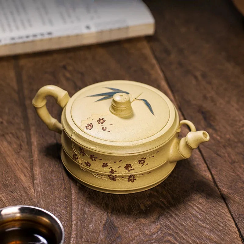 Full Handmade Yixing Zisha Teapot [Mei Zhu Shuang Qing] (Bensan Lu Ni - 230ml) - YIQIN TEA HOUSE | yiqinteahouse.com | 200-300ml, full handmade zisha teapot, new arrival, teapot, teaware