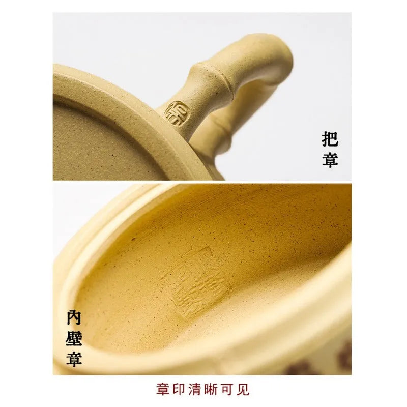 Full Handmade Yixing Zisha Teapot [Mei Zhu Shuang Qing] (Bensan Lu Ni - 230ml) - YIQIN TEA HOUSE | yiqinteahouse.com | 200-300ml, full handmade zisha teapot, new arrival, teapot, teaware