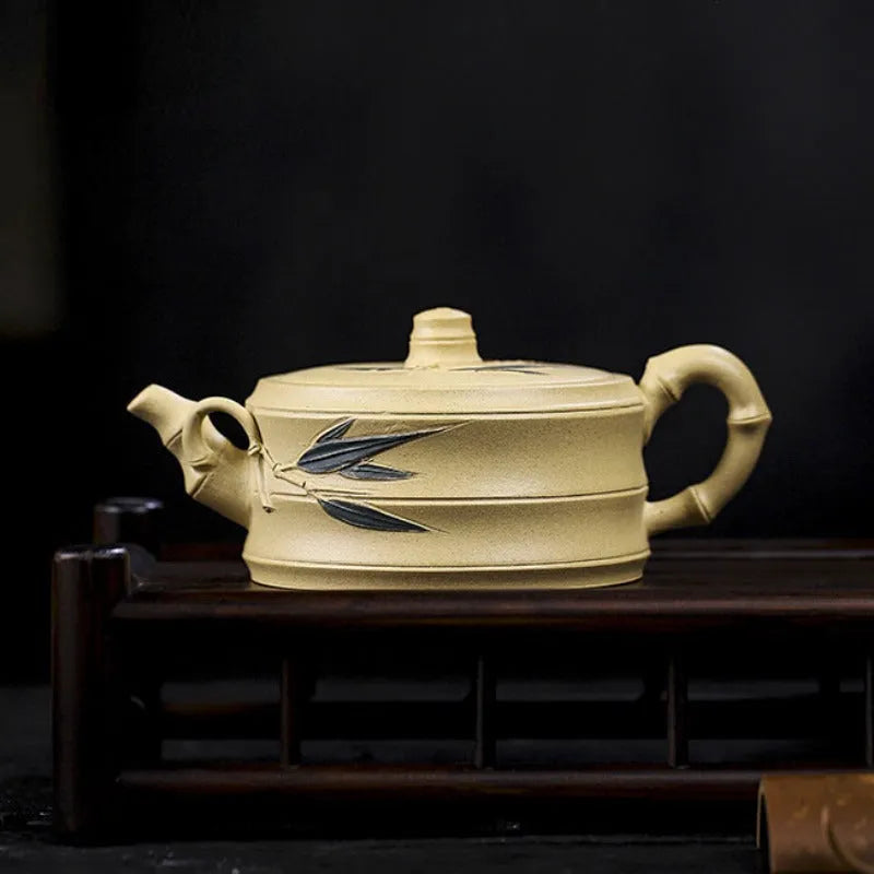 Full Handmade Yixing Zisha Teapot [Mei Zhu Shuang Qing] (Bensan Lu Ni - 230ml) - YIQIN TEA HOUSE | yiqinteahouse.com | 200-300ml, full handmade zisha teapot, new arrival, teapot, teaware