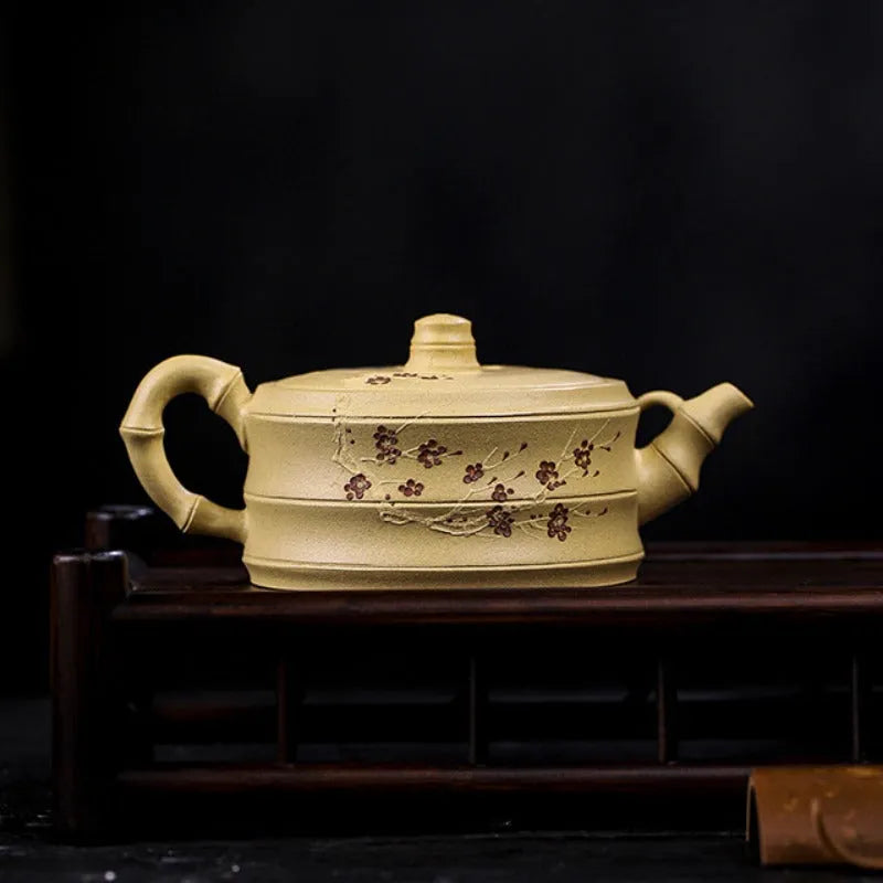 Full Handmade Yixing Zisha Teapot [Mei Zhu Shuang Qing] (Bensan Lu Ni - 230ml) - YIQIN TEA HOUSE | yiqinteahouse.com | 200-300ml, full handmade zisha teapot, new arrival, teapot, teaware