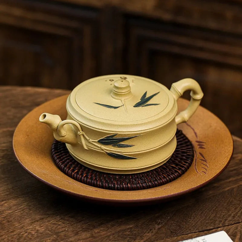 Full Handmade Yixing Zisha Teapot [Mei Zhu Shuang Qing] (Bensan Lu Ni - 230ml) - YIQIN TEA HOUSE | yiqinteahouse.com | 200-300ml, full handmade zisha teapot, new arrival, teapot, teaware