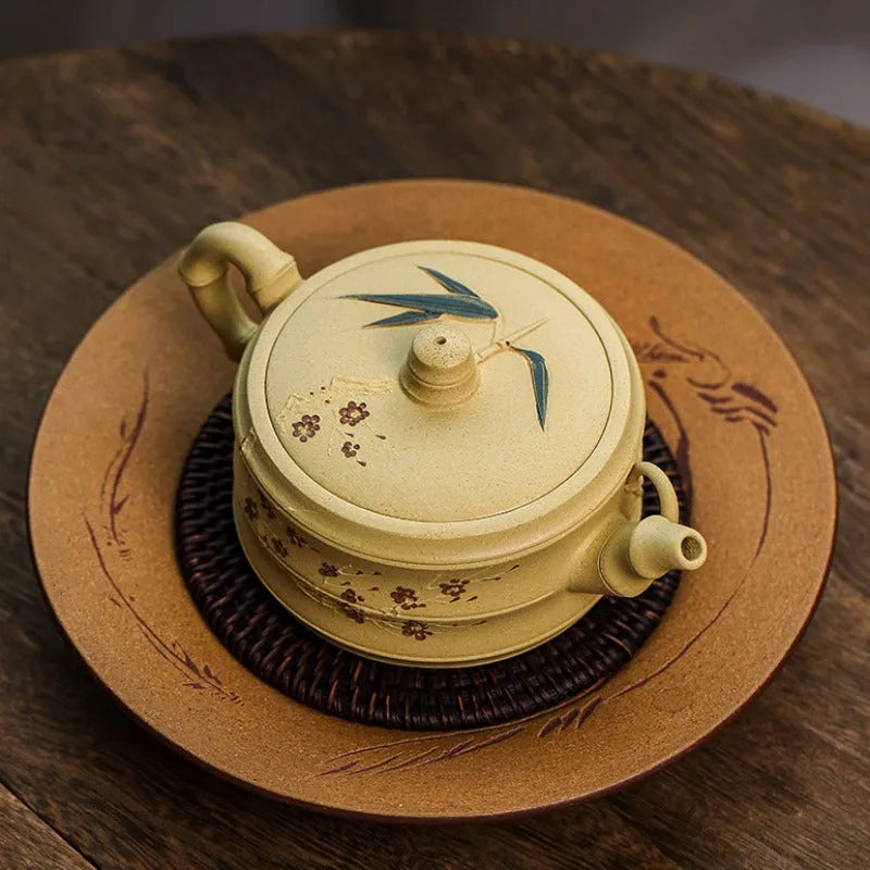 Full Handmade Yixing Zisha Teapot [Mei Zhu Shuang Qing] (Bensan Lu Ni - 230ml) - YIQIN TEA HOUSE | yiqinteahouse.com | 200-300ml, full handmade zisha teapot, new arrival, teapot, teaware