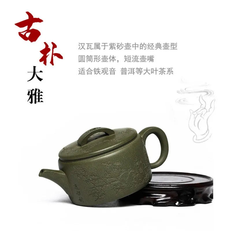 Full Handmade Yixing Zisha Teapot [Meixiang Rugu] (Taohua Lu Ni - 230ml) - YIQIN TEA HOUSE | yiqinteahouse.com | 200-300ml, full handmade zisha teapot, new arrival, teapot, teaware