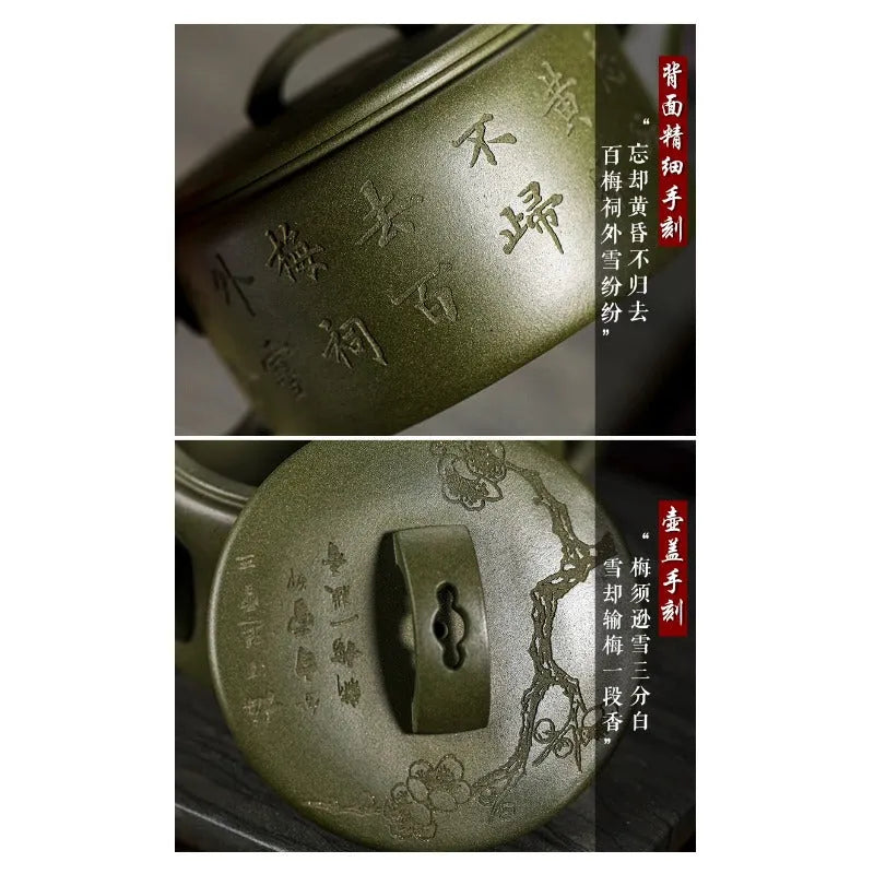 Full Handmade Yixing Zisha Teapot [Meixiang Rugu] (Taohua Lu Ni - 230ml) - YIQIN TEA HOUSE | yiqinteahouse.com | 200-300ml, full handmade zisha teapot, new arrival, teapot, teaware