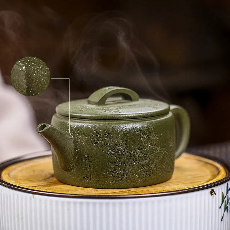 Full Handmade Yixing Zisha Teapot [Meixiang Rugu] (Taohua Lu Ni - 230ml) - YIQIN TEA HOUSE | yiqinteahouse.com | 200-300ml, full handmade zisha teapot, new arrival, teapot, teaware