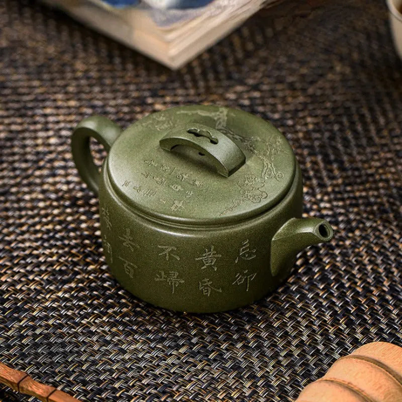 Full Handmade Yixing Zisha Teapot [Meixiang Rugu] (Taohua Lu Ni - 230ml) - YIQIN TEA HOUSE | yiqinteahouse.com | 200-300ml, full handmade zisha teapot, new arrival, teapot, teaware