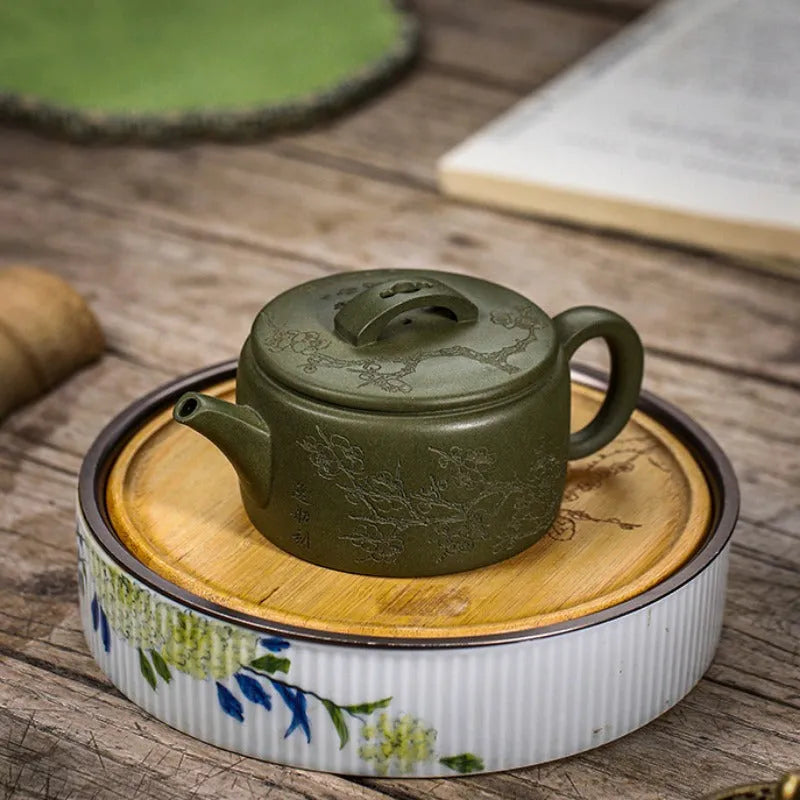 Full Handmade Yixing Zisha Teapot [Meixiang Rugu] (Taohua Lu Ni - 230ml) - YIQIN TEA HOUSE | yiqinteahouse.com | 200-300ml, full handmade zisha teapot, new arrival, teapot, teaware