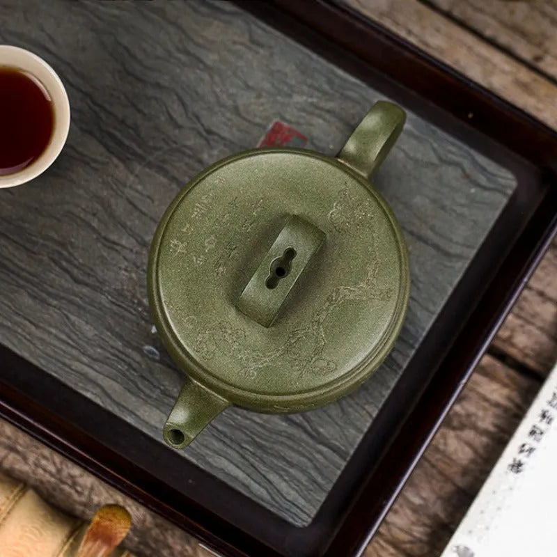 Full Handmade Yixing Zisha Teapot [Meixiang Rugu] (Taohua Lu Ni - 230ml) - YIQIN TEA HOUSE | yiqinteahouse.com | 200-300ml, full handmade zisha teapot, new arrival, teapot, teaware