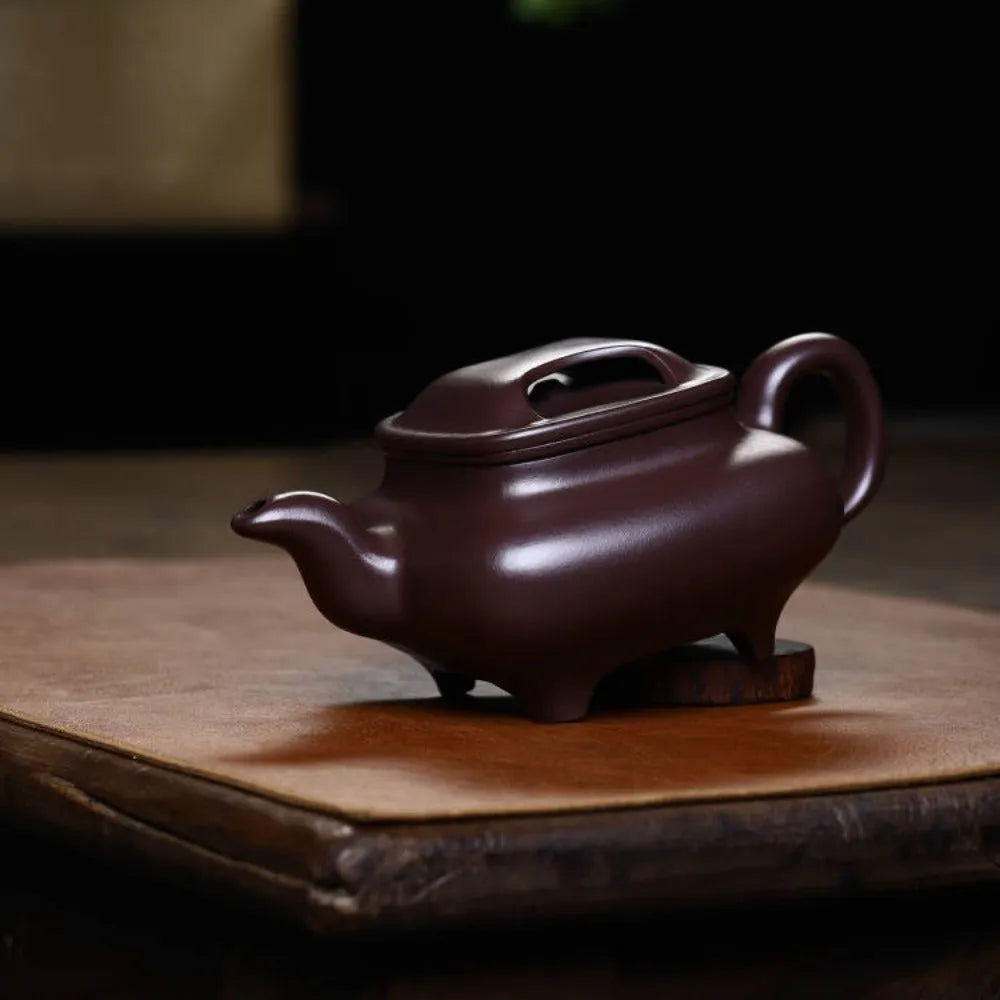 Full Handmade Yixing Zisha Teapot [Niu Gai Chuan Lu Pot] (Lao Zi Ni - 380ml) - YIQIN TEA HOUSE | yiqinteahouse.com | >300ml, full handmade zisha teapot, new arrival, plain smooth, teapot, teaware