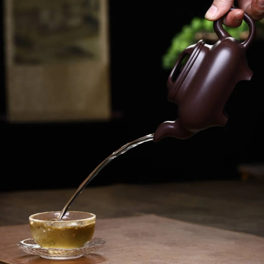 Full Handmade Yixing Zisha Teapot [Niu Gai Chuan Lu Pot] (Lao Zi Ni - 380ml) - YIQIN TEA HOUSE | yiqinteahouse.com | >300ml, full handmade zisha teapot, new arrival, plain smooth, teapot, teaware