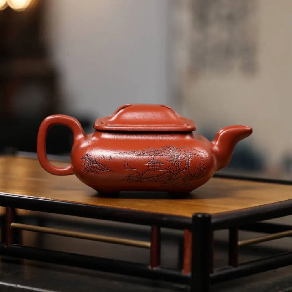 Full Handmade Yixing Zisha Teapot [Niu Gai Chuan Lu Pot] (Xiao Meiyao Zhu Ni - 250ml) - YIQIN TEA HOUSE | yiqinteahouse.com | 200-300ml, full handmade zisha teapot, new arrival, teapot, teaware