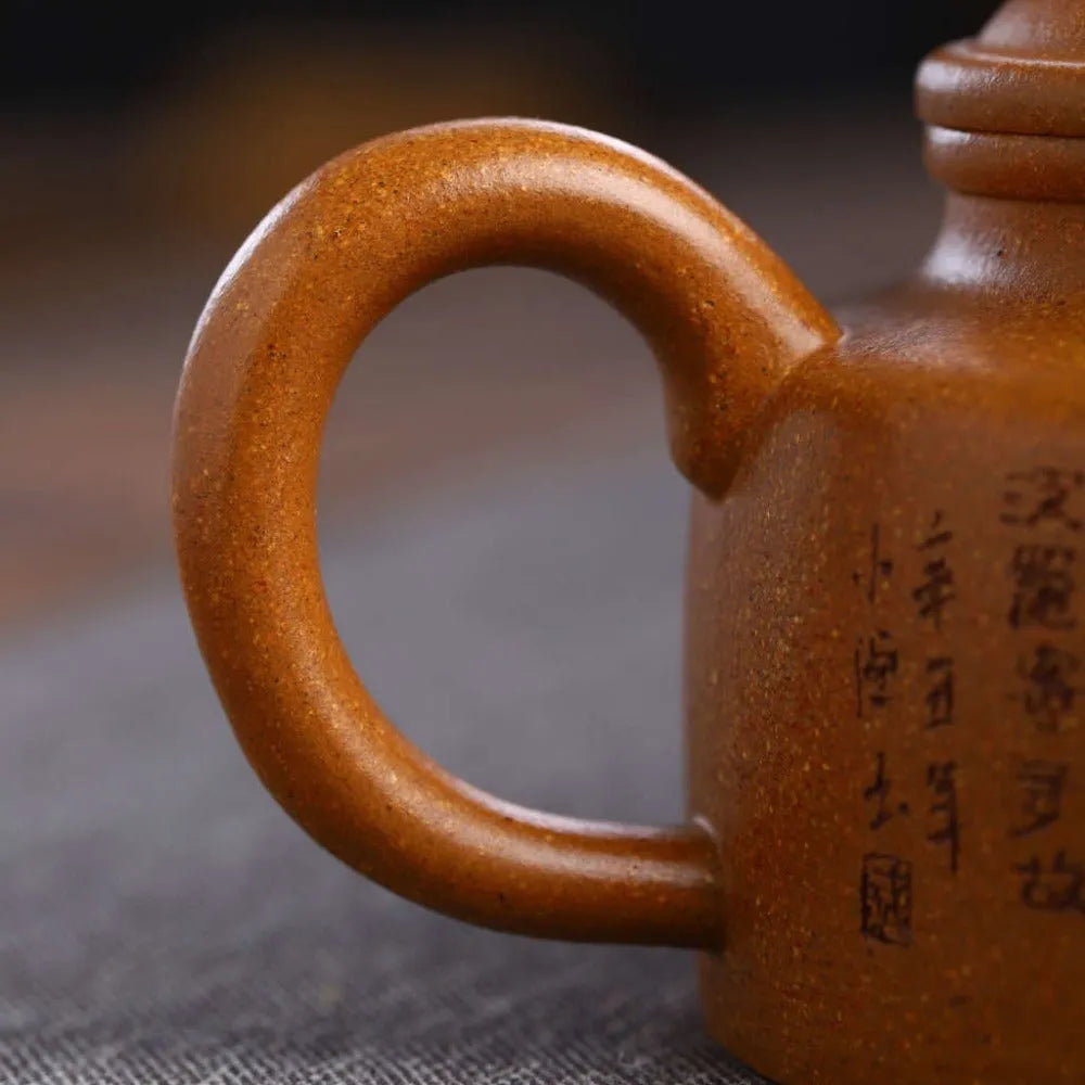 Full Handmade Yixing Zisha Teapot [Niu Gai Lianzi Pot] (Jiang Po Ni - 220ml) - YIQIN TEA HOUSE | yiqinteahouse.com | 200-300ml, full handmade zisha teapot, new arrival, teapot, teaware