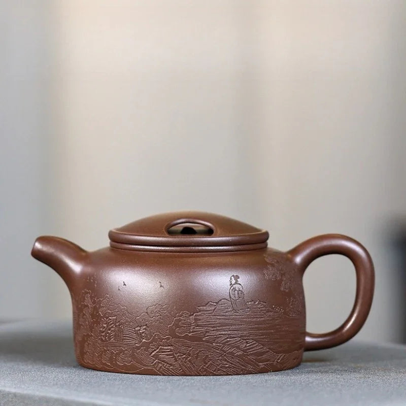 Full Handmade Yixing Zisha Teapot [Niu Gai Lianzi Pot] (Zi Ni - 230ml)