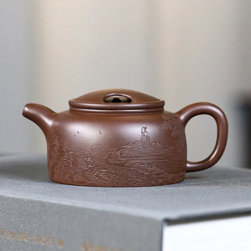 Full Handmade Yixing Zisha Teapot [Niu Gai Lianzi Pot] (Zi Ni - 230ml)