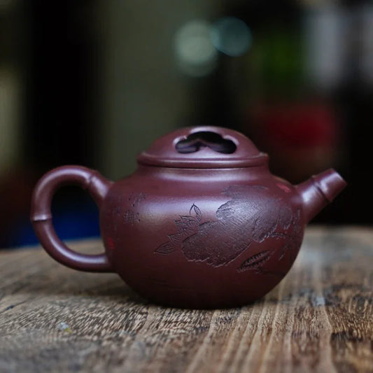 Teko Zisha Yixing Buatan Tangan Sepenuhnya [Niu Gai Pot] (Zi Ni - 170ml)