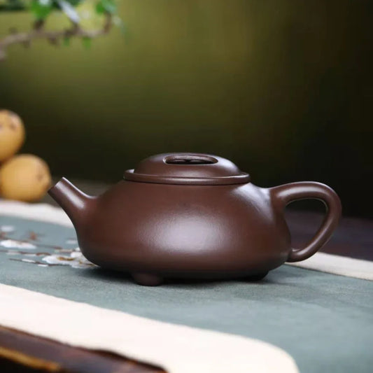 Teko Zisha Yixing Buatan Tangan Sepenuhnya [Niu Gai Shi Piao Pot] (Lao Zi Ni - 260ml)