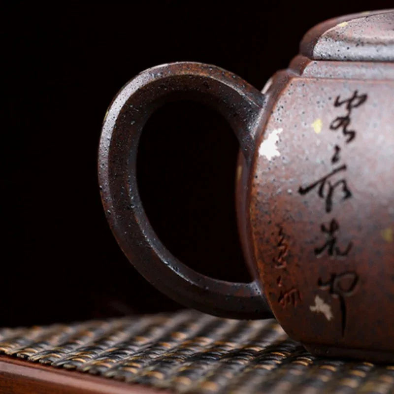 Full Handmade Yixing Zisha Teapot [Octagon Pear] (Firewood Fired Duan Ni - 250ml) - YIQIN TEA HOUSE | yiqinteahouse.com | 200-300ml, full handmade zisha teapot, teapot, teaware
