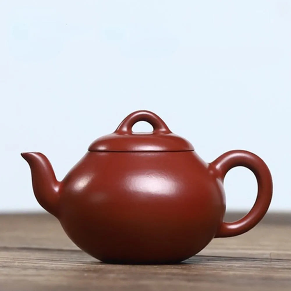 Full Handmade Yixing Zisha Teapot [Pao Gua Pot] (Dahongpao - 160ml) - YIQIN TEA HOUSE | yiqinteahouse.com | <200ml, full handmade zisha teapot, new arrival, plain smooth, teapot, teaware