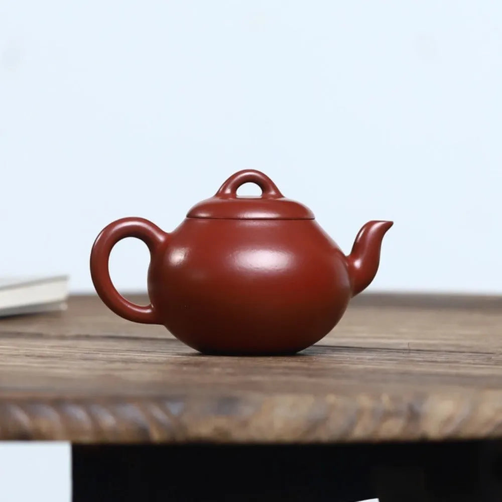 Full Handmade Yixing Zisha Teapot [Pao Gua Pot] (Dahongpao - 160ml) - YIQIN TEA HOUSE | yiqinteahouse.com | <200ml, full handmade zisha teapot, new arrival, plain smooth, teapot, teaware