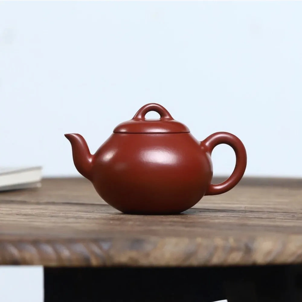 Full Handmade Yixing Zisha Teapot [Pao Gua Pot] (Dahongpao - 160ml) - YIQIN TEA HOUSE | yiqinteahouse.com | <200ml, full handmade zisha teapot, new arrival, plain smooth, teapot, teaware