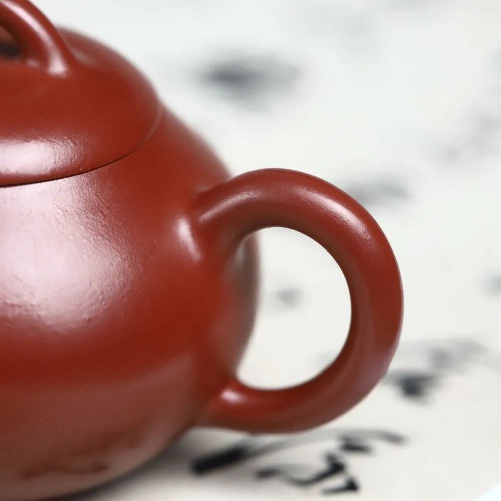 Full Handmade Yixing Zisha Teapot [Pao Gua Pot] (Dahongpao - 160ml) - YIQIN TEA HOUSE | yiqinteahouse.com | <200ml, full handmade zisha teapot, new arrival, plain smooth, teapot, teaware