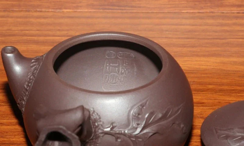 Full Handmade Yixing Zisha Teapot [Peach Side Handle Pot] (Lao Zi Ni - 170ml) - YIQIN TEA HOUSE | yiqinteahouse.com | <200ml, full handmade zisha teapot, teapot, teaware