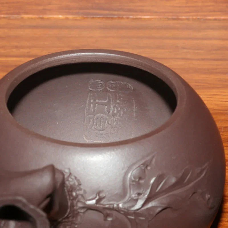 Full Handmade Yixing Zisha Teapot [Peach Side Handle Pot] (Lao Zi Ni - 170ml) - YIQIN TEA HOUSE | yiqinteahouse.com | <200ml, full handmade zisha teapot, teapot, teaware