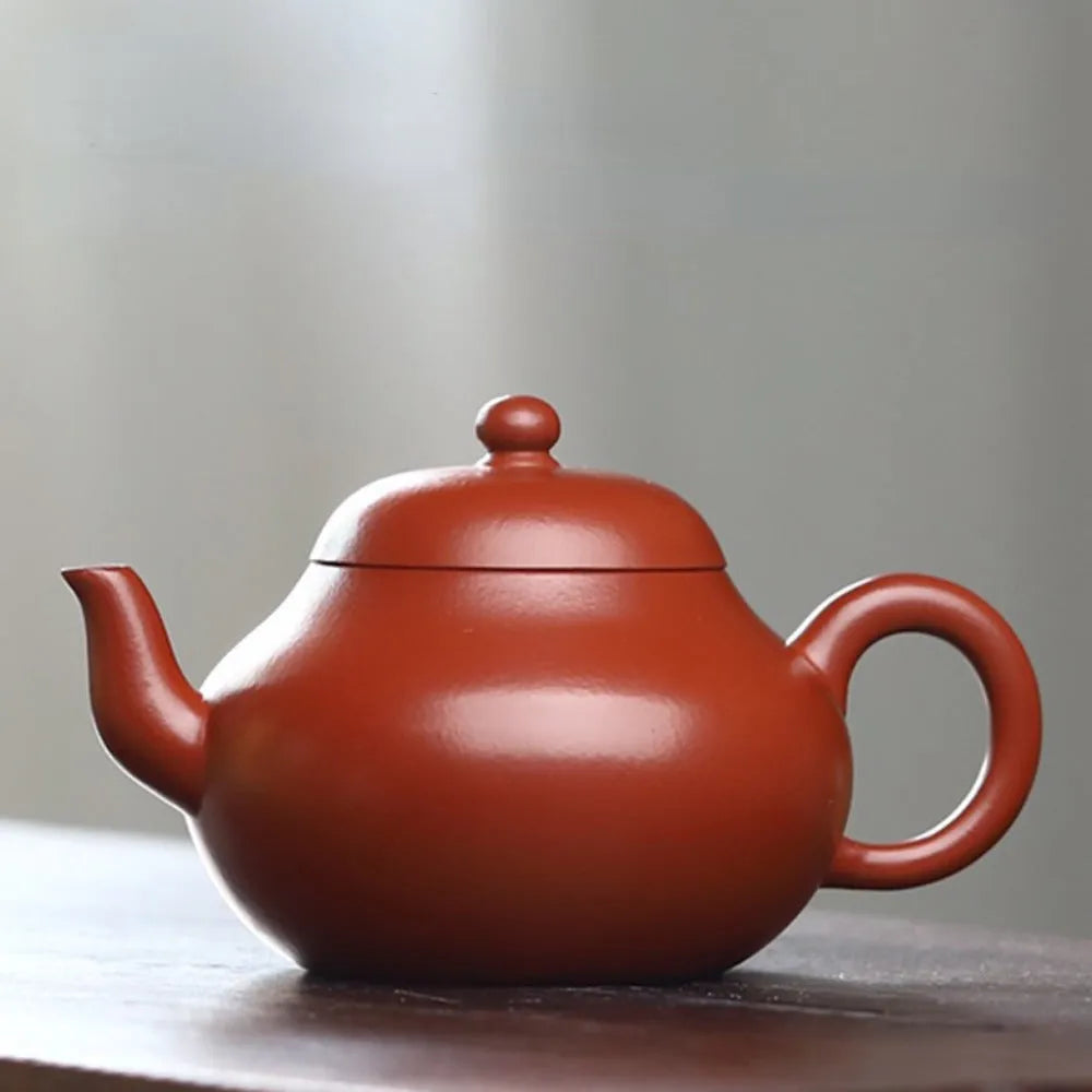 Full Handmade Yixing Zisha Teapot [Pear Pot] (Dahongpao - 180ml) - YIQIN TEA HOUSE | yiqinteahouse.com | <200ml, full handmade zisha teapot, new arrival, plain smooth, teapot, teaware