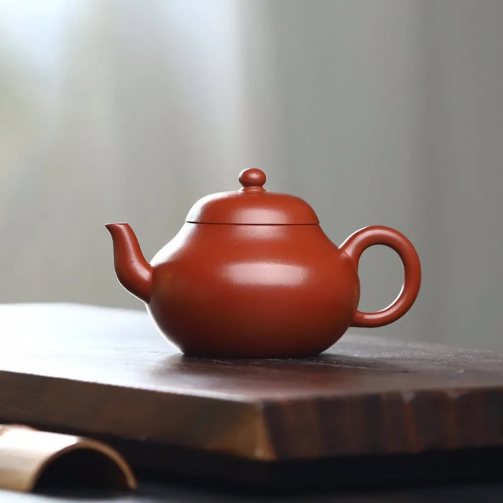 Full Handmade Yixing Zisha Teapot [Pear Pot] (Dahongpao - 180ml) - YIQIN TEA HOUSE | yiqinteahouse.com | <200ml, full handmade zisha teapot, new arrival, plain smooth, teapot, teaware