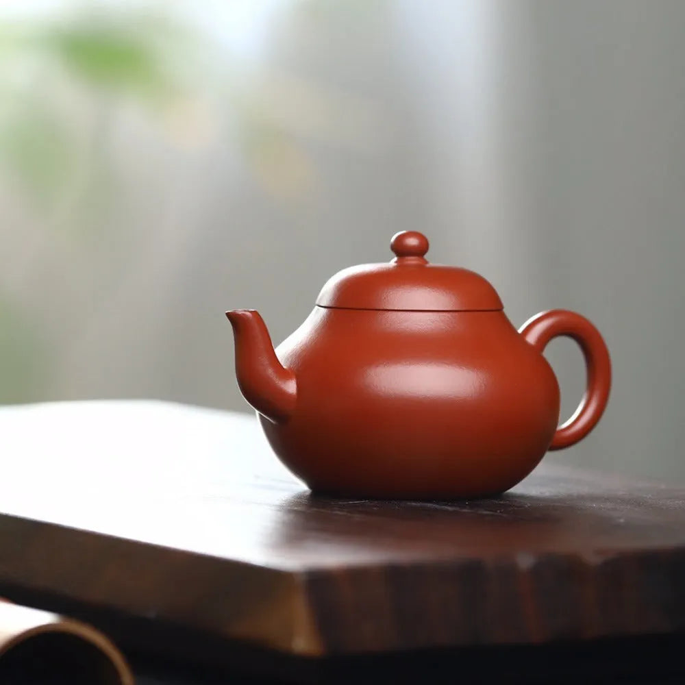 Full Handmade Yixing Zisha Teapot [Pear Pot] (Dahongpao - 180ml) - YIQIN TEA HOUSE | yiqinteahouse.com | <200ml, full handmade zisha teapot, new arrival, plain smooth, teapot, teaware