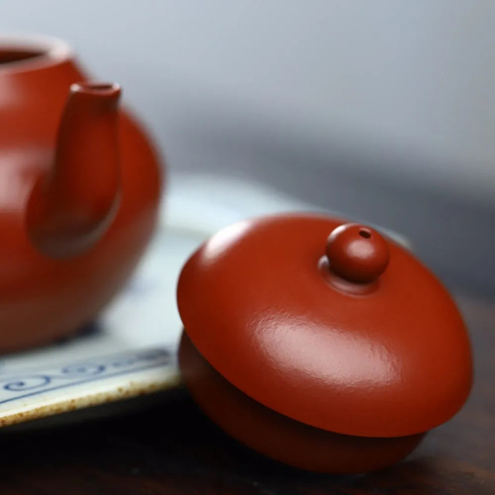 Full Handmade Yixing Zisha Teapot [Pear Pot] (Dahongpao - 180ml) - YIQIN TEA HOUSE | yiqinteahouse.com | <200ml, full handmade zisha teapot, new arrival, plain smooth, teapot, teaware