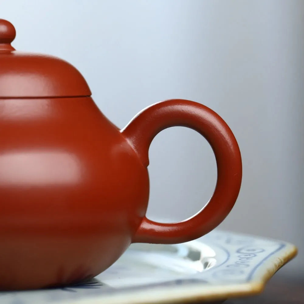 Full Handmade Yixing Zisha Teapot [Pear Pot] (Dahongpao - 180ml) - YIQIN TEA HOUSE | yiqinteahouse.com | <200ml, full handmade zisha teapot, new arrival, plain smooth, teapot, teaware