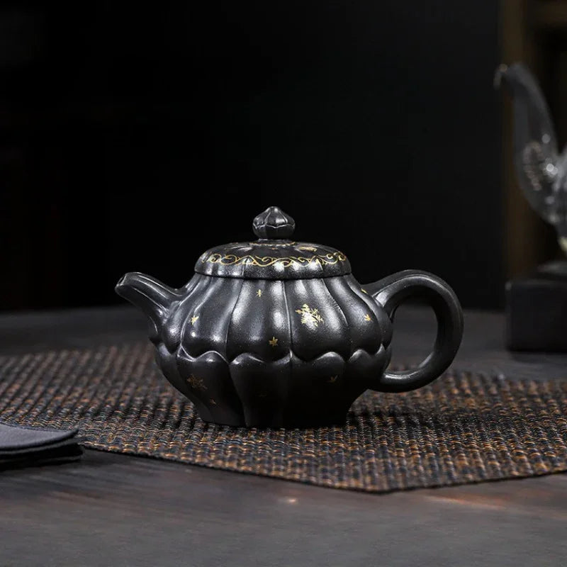 Teko Zisha Yixing Buatan Tangan Sepenuhnya [Piao Hua Jin Ling] (Tian Qing Ni - 270ml)