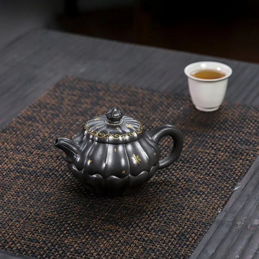 Teko Zisha Yixing Buatan Tangan Sepenuhnya [Piao Hua Jin Ling] (Tian Qing Ni - 270ml)