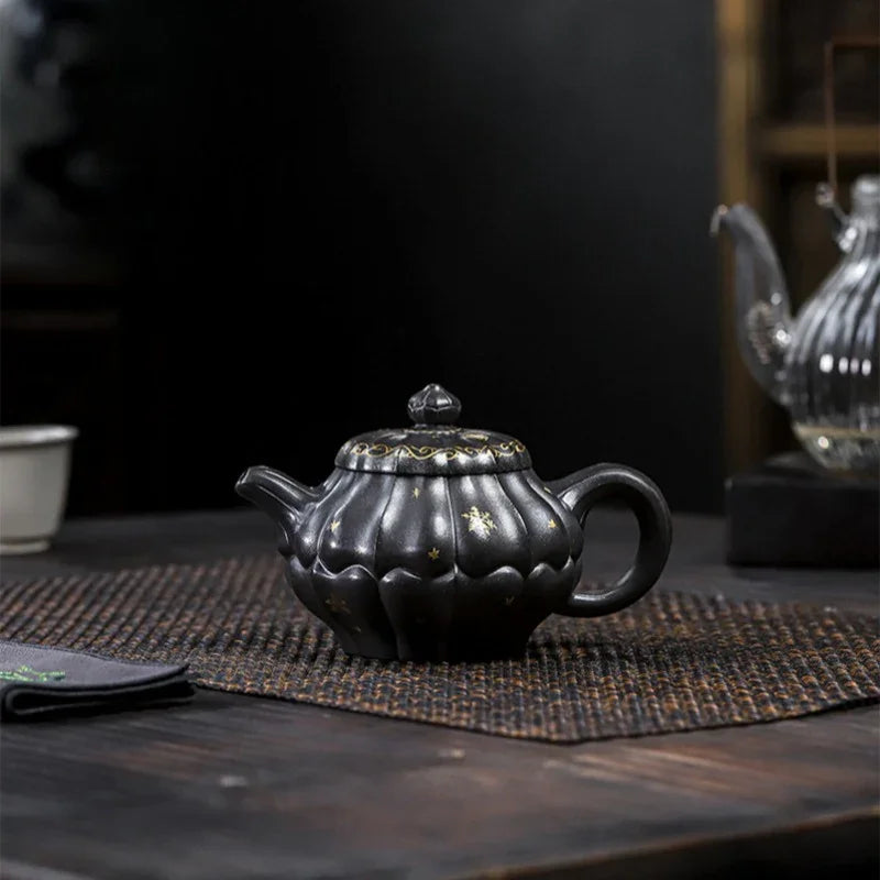 Teko Zisha Yixing Buatan Tangan Sepenuhnya [Piao Hua Jin Ling] (Tian Qing Ni - 270ml)