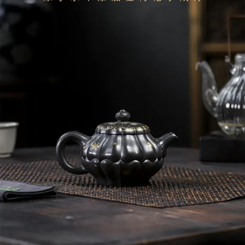 Teko Zisha Yixing Buatan Tangan Sepenuhnya [Piao Hua Jin Ling] (Tian Qing Ni - 270ml)