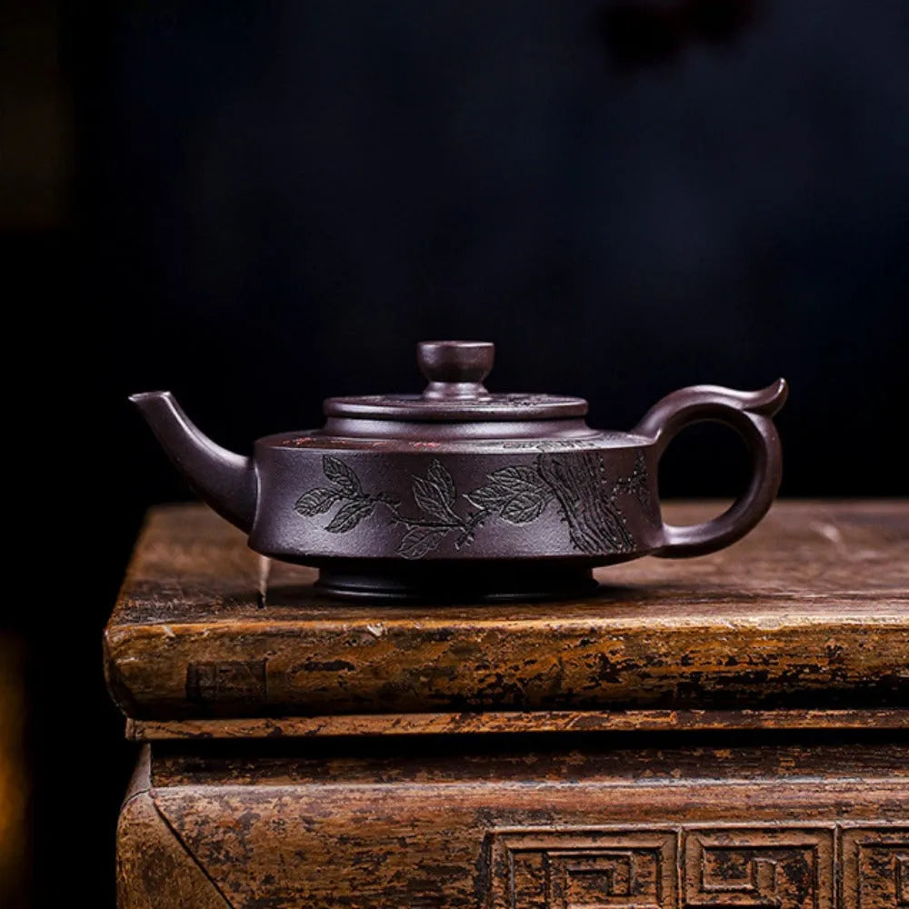 Full Handmade Yixing Zisha Teapot [Piao Hua Zhou Pan] (Lao Zi Ni - 420ml) - YIQIN TEA HOUSE | yiqinteahouse.com | 200-300ml, full handmade zisha teapot, new arrival, teapot, teaware