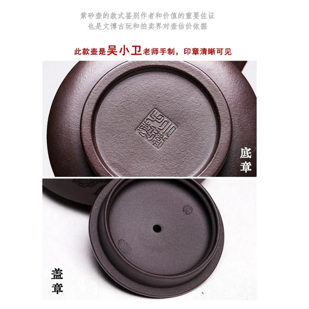 Full Handmade Yixing Zisha Teapot [Piao Hua Zhou Pan] (Lao Zi Ni - 420ml) - YIQIN TEA HOUSE | yiqinteahouse.com | 200-300ml, full handmade zisha teapot, new arrival, teapot, teaware