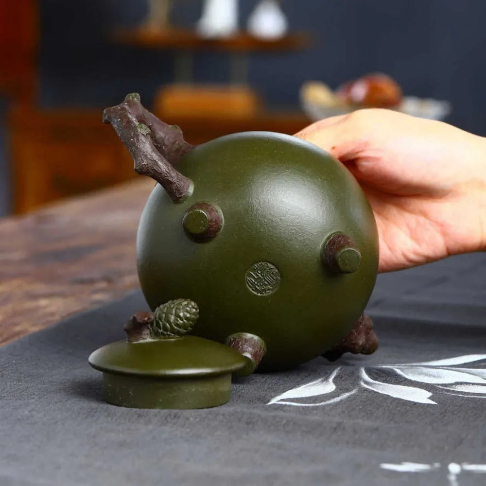 Full Handmade Yixing Zisha Teapot [Pine Cone Pot] (Mo Lu Ni - 380ml) - YIQIN TEA HOUSE | yiqinteahouse.com | >300ml, full handmade zisha teapot, new arrival, plain smooth, teapot, teaware