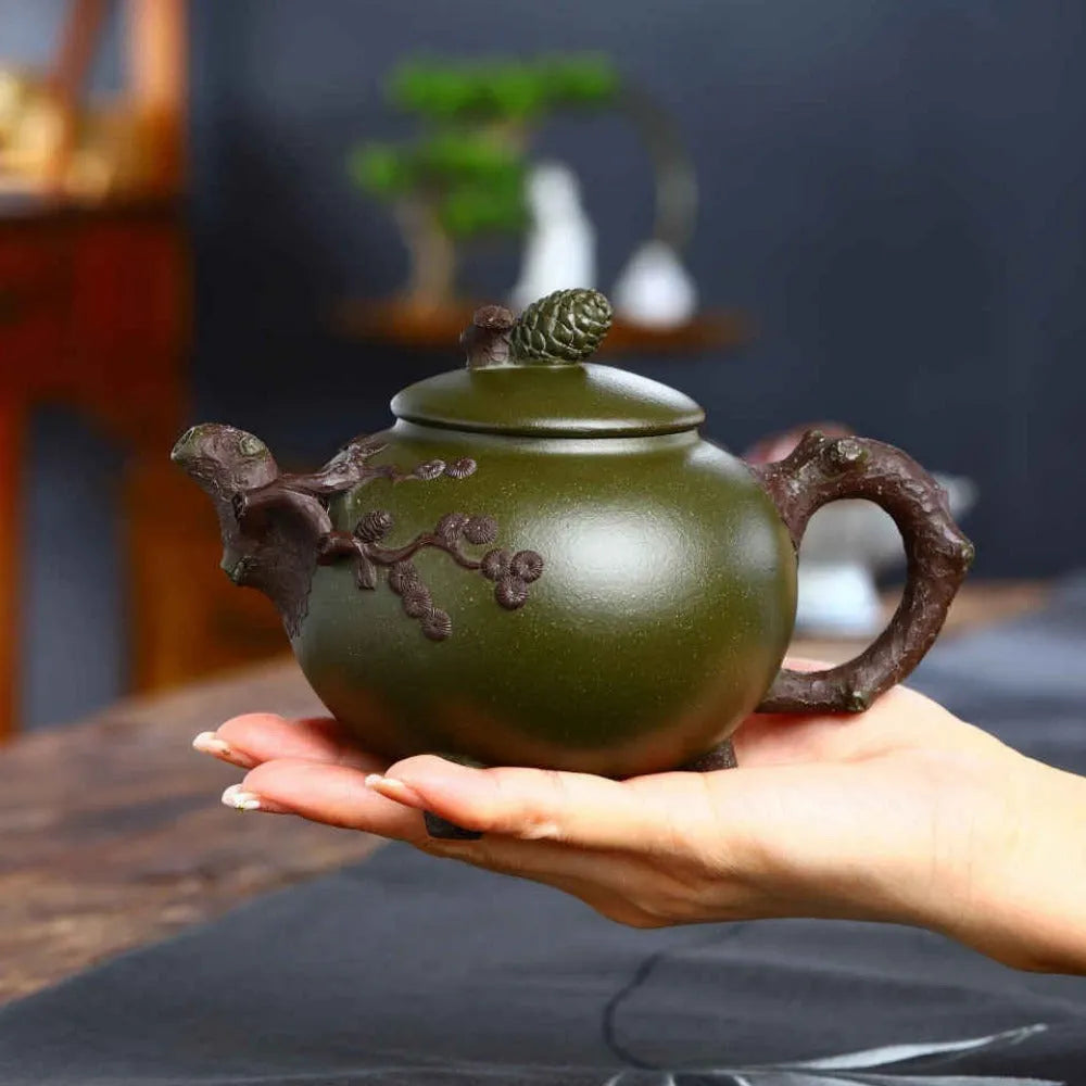 Full Handmade Yixing Zisha Teapot [Pine Cone Pot] (Mo Lu Ni - 380ml) - YIQIN TEA HOUSE | yiqinteahouse.com | >300ml, full handmade zisha teapot, new arrival, plain smooth, teapot, teaware