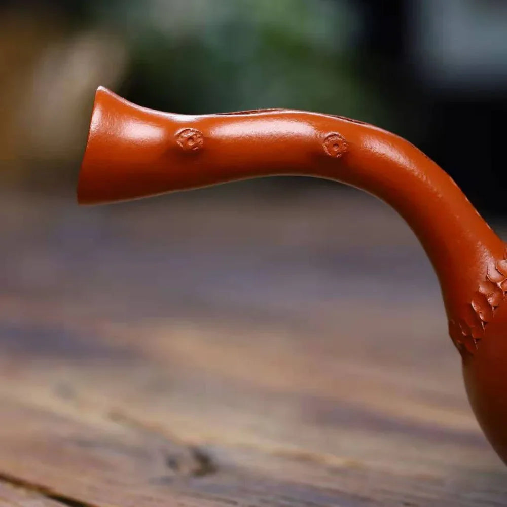 Full Handmade Yixing Zisha Teapot [Pine Needle Tang Yu Pot] (Zhu Ni - 280ml) - YIQIN TEA HOUSE | yiqinteahouse.com | 200-300ml, full handmade zisha teapot, teapot, teaware