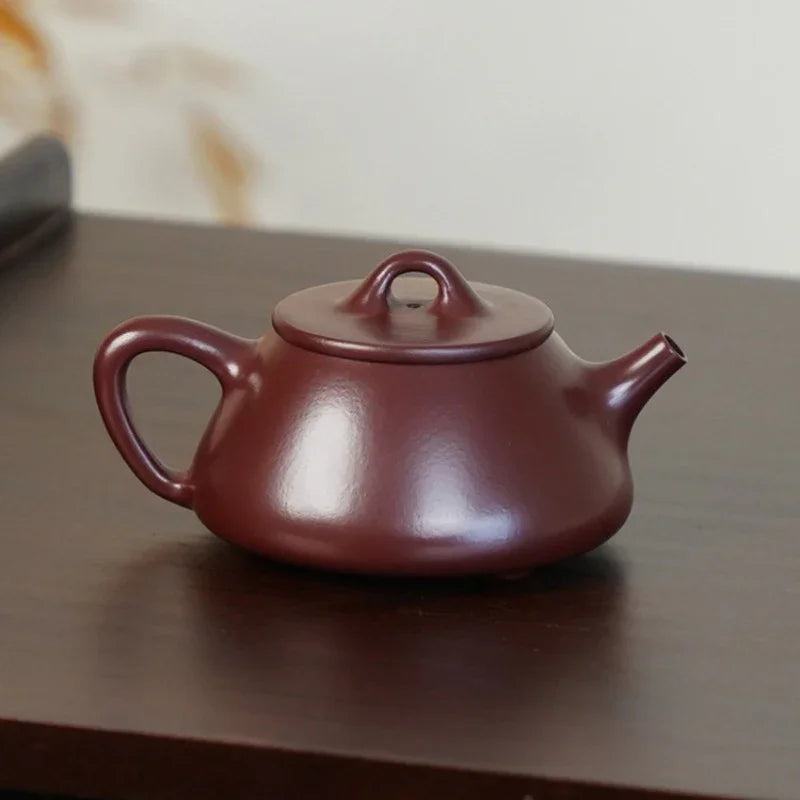 Teko Zisha Yixing Buatan Tangan Sepenuhnya [Ping Gai Shi Piao Pot] (Zi Zhu Ni - 170ml)