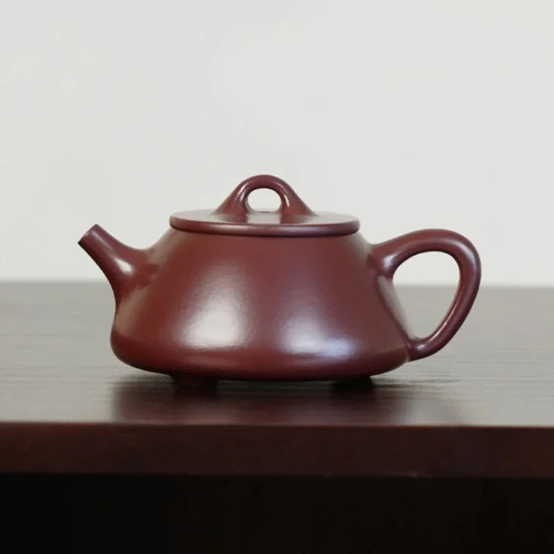Teko Zisha Yixing Buatan Tangan Sepenuhnya [Ping Gai Shi Piao Pot] (Zi Zhu Ni - 170ml)