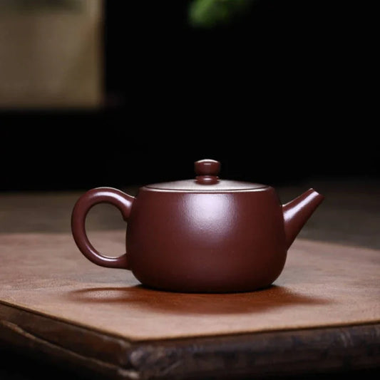 Full Handmade Yixing Zisha Teapot [Ping Gai Zhi Liu Pot] (Lao Zi Ni - 250ml) - YIQIN TEA HOUSE | yiqinteahouse.com | 200-300ml, full handmade zisha teapot, plain smooth, teapot, teaware