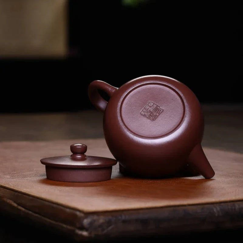 Full Handmade Yixing Zisha Teapot [Ping Gai Zhi Liu Pot] (Lao Zi Ni - 250ml) - YIQIN TEA HOUSE | yiqinteahouse.com | 200-300ml, full handmade zisha teapot, plain smooth, teapot, teaware