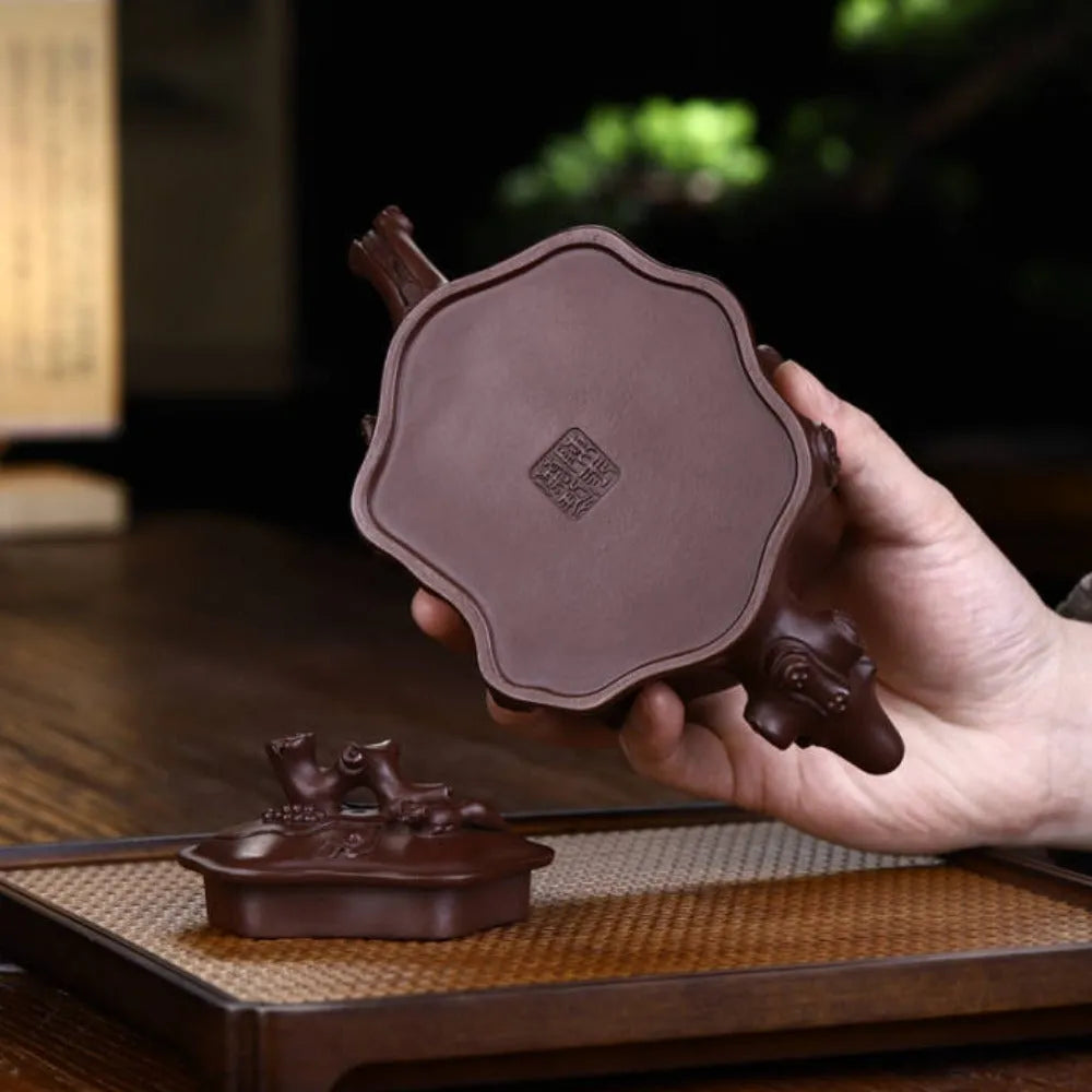 Full Handmade Yixing Zisha Teapot [Plum Tree Trunk Pot] (Lao Zi Ni - 350ml) - YIQIN TEA HOUSE | yiqinteahouse.com | >300ml, full handmade zisha teapot, new arrival, teapot, teaware