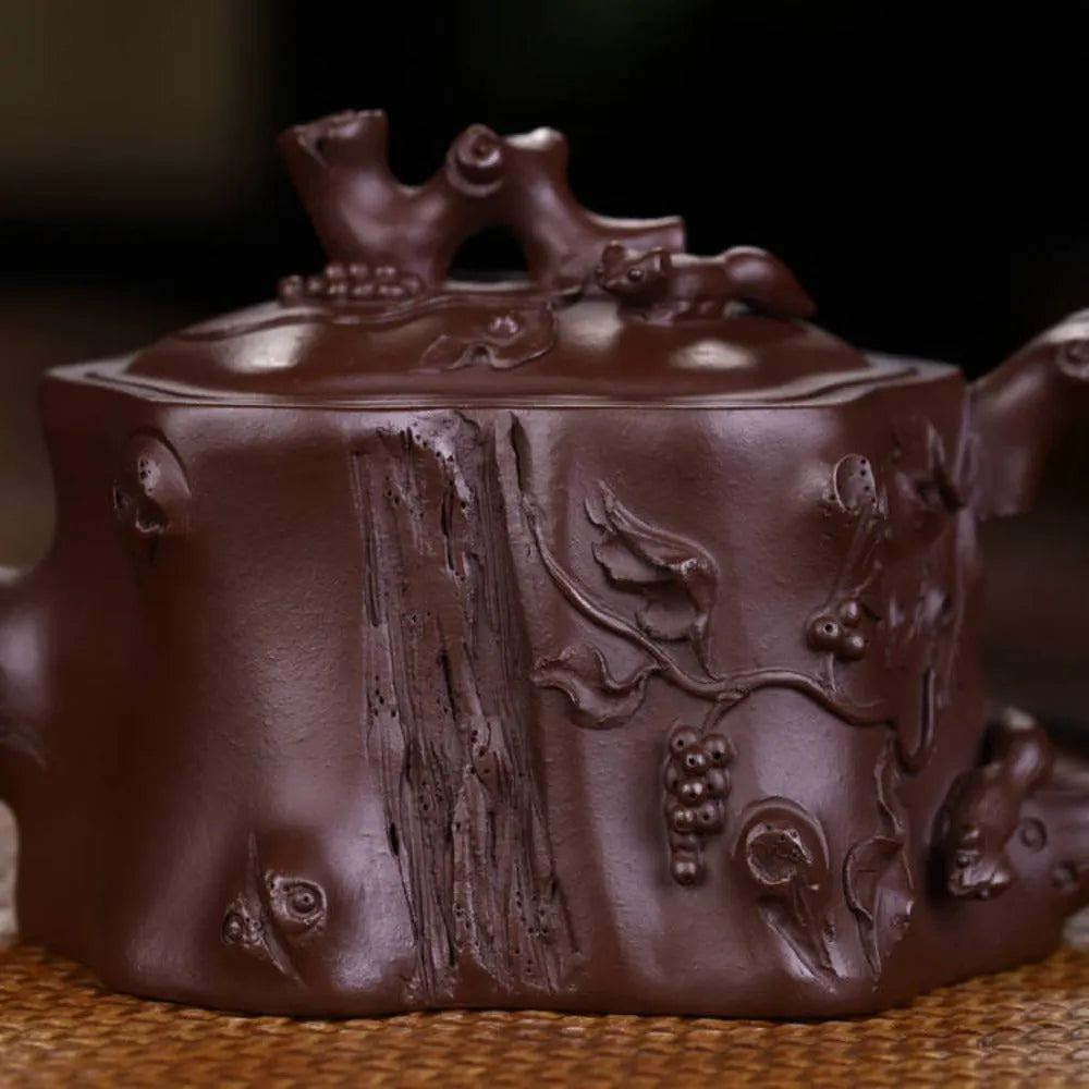 Full Handmade Yixing Zisha Teapot [Plum Tree Trunk Pot] (Lao Zi Ni - 350ml) - YIQIN TEA HOUSE | yiqinteahouse.com | >300ml, full handmade zisha teapot, new arrival, teapot, teaware