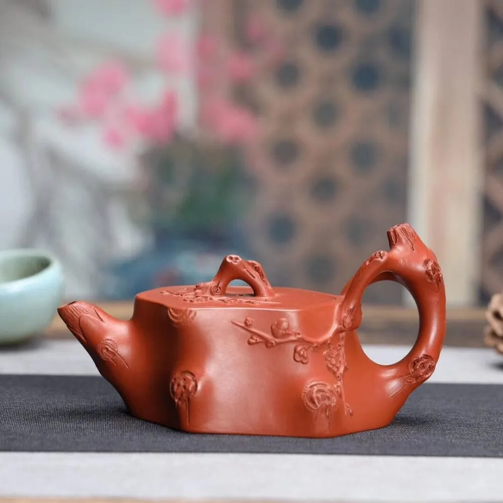 Full Handmade Yixing Zisha Teapot [Plum Tree Trunk Pot] (Zhu Ni - 250ml) - YIQIN TEA HOUSE | yiqinteahouse.com | 200-300ml, full handmade zisha teapot, new arrival, teapot, teaware